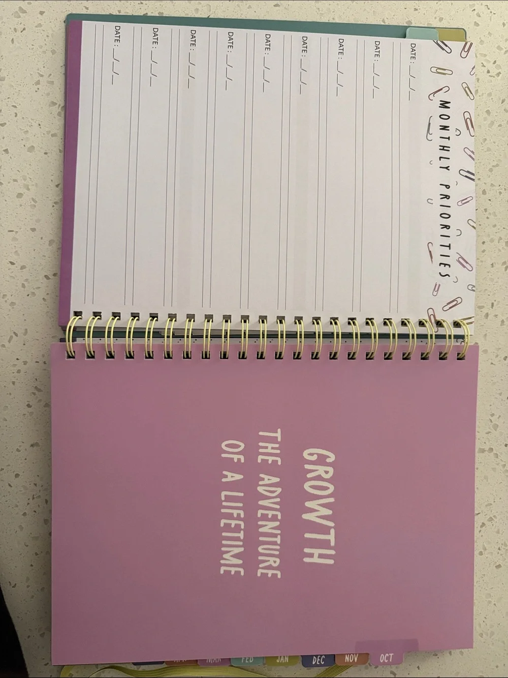 Pembrook 2026-2027 Teacher Planner – Black with Pastel Paperclip Design